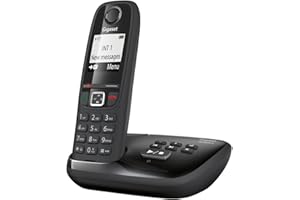 Gigaset AS405A SINGLE - Advanced Cordless Home Phone with Answer Machine and Nuisance Call Block - Glossy Black