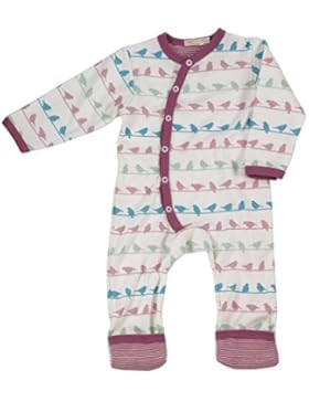 pigeon-organics for Kids Strampler Pyjama lang Vogel lavendel Mix für Neugeborene
