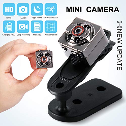 Mini cámara, 1080P portátil pequeña cámara de vigilancia Nanny CAM con detección de Movimiento cámara de vídeo con visión Nocturna Negro Mini cámara