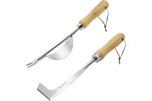 FIAMER Set di attrezzi da giardino, per la cura del giardino, per la cura del giardino, per le erbacce, attrezzi di base, in acciaio inox