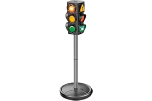 alldoro 60232 Feu de signalisation avec Son et lumière pour Enfants, à Piles, avec 2 Modes d'éclairage, Pied remplissable, Hauteur 70 cm