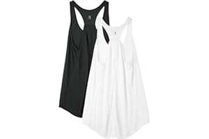 icyzone Femme Débardeur de Sport Yoga Shirts sans Manches Dos Nageur Fitness Tank Top, Lot de 2