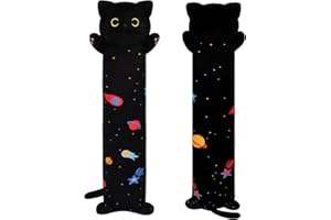 MUFEIRUO Long Cat Plush Long Cat Body Pillow, 110cm Cute Long Cat Stuffed Animals，Soft Kawaii Long Cat Plushie, Black Cat Plush Long Space Cat Pillow Stuffed Cat Toys for Kids Birthday