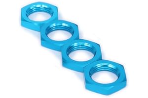 KEEDA 4 piezas M17 17 mm aleación de aluminio RC rueda hexagonal rosca 1.0 mm para coche modelo RC 1/8 piezas HSP Redcat Himoto (azul)