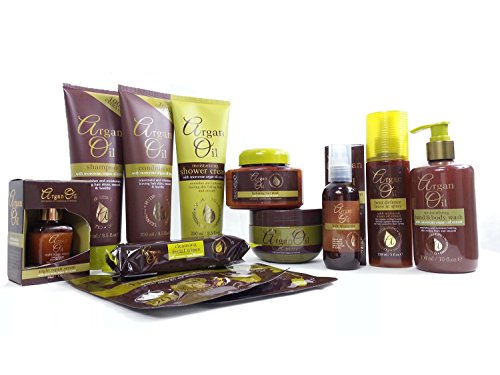 Special Offer- Argan Oil Complete Range Deluxe Pampering Spa Set Contains: Shampoo & Conditioner, Hair Treatment, Heat Defence Spray, Hair Mask, Body Butter, Hand & Body Wash, Shower Cream, Face Wipes, Hand & Foot Pack Treatment, Night Serum