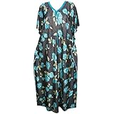 Indiatrendzs Women Kaftan Nighty Floral Dot Printed Long Nightwear (Bust 52)