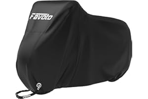 Favoto Bike Cover for 1 or 2 Bikes Waterproof 210T Bicycle Cover Outside Storage UV Protection Windproof Dustproof with Lock Hole for Mountain Bike Road Bike 78.7 x 27.5 x 44 inch