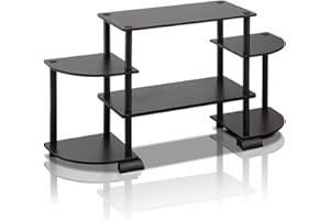 Furinno TURN-N-TUBE TV Stand, Rounded Corner Entertainment Center, TV Console for TV up to 50 Inch, for Living Room, Bedroom, Espresso