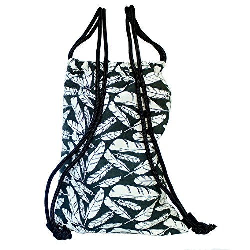 Tasche Turnbeutel Rucksack Sportbeutel Gym Bag von Leon Feder schwarz - 2