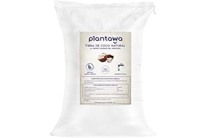 PLANTAWA Fibra de Coco 50L, Sustrato de Coco, Fibra de Coco Natural para Plantas, Uso Huerto Urbano, Fibra de Coco Cannabis, Fibra de Coco Grow, Agricultura