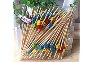 AILEXI Palos De CÓCtel Palos De Madera De 100 Cuentas Suministros Para La Fiesta Volantes Bocaditos Frutas Bocaditos Bocaditos - Estrellas Multicolores