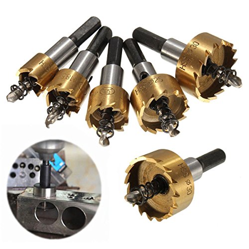 Welinks Bohrer Lochsäge-Set, 5 x HSS Hartmetall Spitze Lochsäge Zahn Cutter Bohrer Bit Lochsäge Kit Edelstahl High Speed Stahl Metall Legierung