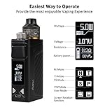 IJOY ® RDTA BOX 100W E-Zigarette Vape Mod Box Kit - Verbesserte RDTA All-in-one elektronische Zigarette Vape Vaporizer Behälter mit VW / TC / Benutzer-Modi - Top Refill 2 ml E Shisha E Cig Vapor Vape Pen Kit - 2600mAh Akku elektronische Zigarette Vapor Pen Kit- Kein Nikotin – Schwarz - 
