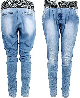 Donna cavallo basso vestibilità larga danza ragazzo stretti in fondo  serpente jeans Q1501 – 2 : Amazon.it: Abbigliamento