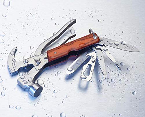 FEN&G Marteau Brise vitre d'urgence,18 en 1 Multifonction Multi Marteau de Sauvetage avec Sac de Transport pour extérieur Couteau Suisse Outil de Survie kit Voiture Marteau de sécurité