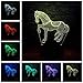 Produktbild Sunfrow Illusion Neuheit 3D Führte Schreibtischlampe Pentium Horse 7 Farben Ändern Nacht Glühbirne Requisiten Gadget Geschenk Tier Kinder Spielzeug Dekor Lampe