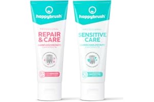 ‎HAPPYBRUSH Happybrush Zahnpasta Professional Repair & Care Sensitive Care (2er-Pack, Professional Duo Kräuter-Geschmack)