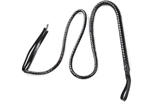 ERINGOGO Indiana Jones Stil Leder Bullenpeitsche 6 Flechten Reitpeitsche Rindslederpeitsche Bastelkostümpeitsche für Reiter Trainer Anfänger (Schwarz)