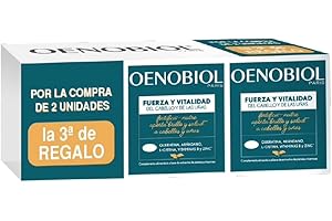 OENOBIOL Triplo Fuerza y vitalidad del cabello y uñas, Queratina, L-cistina, arándanos, vitamina B y Zinc, Para cabello apagado y frágil y uñas quebradizas -180 comprimidos