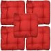 Produktbild proheim Stuhlkissen Bari 40 x 40 cm Sitzkissen Sparsets bequeme Gartenkissen stark gepolstere und weiche Stuhlauflage, Farbe:Rot, Menge:5er Set