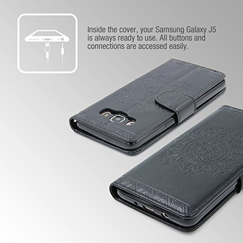 Urcover   Samsung Galaxy S6   Funda Carcasa Lotus Pattern   Negro   Case Cover Protecci  n Smartphone M  vil Accesorio