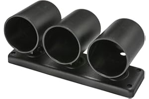 GlowShift Universal Black Triple Gauge Swivel Dashboard Pod - Fits Any Make/Model - Swivels 360 Degrees - ABS Plastic - Mounts (3) 2-1/16" (52mm) Gauges to Vehicle's Dash