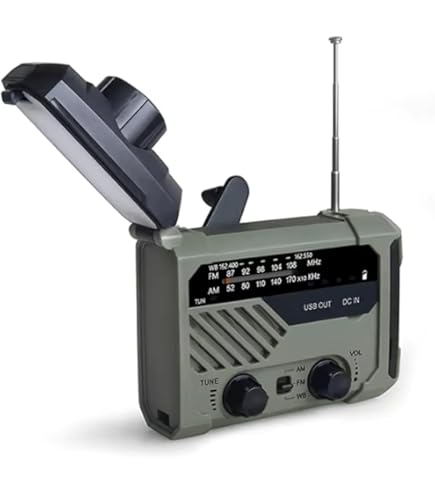 Radio Solaire Portable Avec Météo AM/FM/NOAA, Générateur De Manivelle, Batterie Externe Rechargeable De 2000 MAh, Chargeur USB Pour Téléphones Portables, Lampe De Poche LED, Pour Urgences, Camping