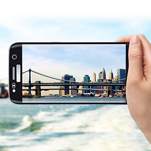 sendis Samsung Galaxy S7 Edge Hartglas Displayschutzfolie, ultra dünn 0,26 mm kratzfest, voller Deckung, Ultra HD Klar, kratzfest, blasenfrei, inkl. Mikrofasertuch, Reinigungstuch, Alkohol Prep Pad (schwarz) Clarity - 8
