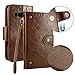 Produktbild Samsung Galaxy J3 / J3 (2016) Lederhülle Retro, Docrax Hülle Leder Klappbar Brieftasche Schutzhülle mit Kartenfach Magnetisch Stoßfest Handyhülle Flip Case für Samsung Galaxy J3 (2016) / J320 - DOHHA42456 Braun