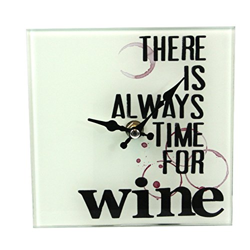 Wanduhr – "There is always time for wine" (Es ist immer Zeit für Wein) (142–572)