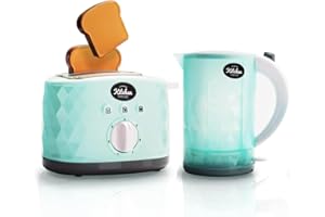 INFUNBEBE My First Kettle and Toaster Set Kids Kitchen Toy con luces y sonidos | Accesorios de cocina para niños | Juguetes para niños | Juguetes de cocina y comida