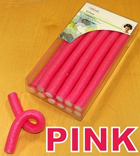 12 x SOFT BENDY TWIST HAIR HAIRDRESSING ROLLERS EVA FOAM CURLERS TWISTEE BENDER PINK