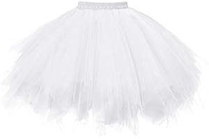 OBBUE Damen 1950er Vintage Ballett Blase Tutu Unregelm??ig T¨¹ll Retro Petticoat