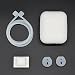 Produktbild teepao Silikon Schutzhülle für Apple airpods mit Ohr Haken, Sport Strap, Armbanduhr Band-Halterung, 5 in 1 Reise Transport Box stoßfest Aufbewahrung Cover (transparent)