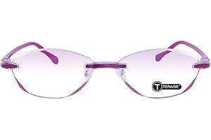 TERAISE Rimless Reading Glasses Fashion Diamond Cut Edge Design Anti-blue Lens Spectacle Readers for Women/Men