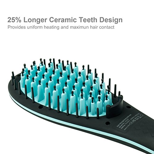 Apalus® Ionen Glättungsbürste, Glätteisen Bürste Zum Glätten Von Locken, Feuchtigkeitsspendende Ionen Stylingbürste Zum Glätten Von Langen Haaren Und Kurzen Haaren (Schwarz) - 2