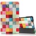 Produktbild Huawei MediaPad M3 8.4 Hülle, Infiland Ultra Dünn Tri-Fold Smart-Muschel PU Leder Ultra Schlank Superleicht Ständer Smart Shell Cover Schutzhülle Etui Tasche für Huawei MediaPad M3 8.4 Tablet-PC (mit Auto Schlaf / Wach Funktion)(Farbige Quadrate)