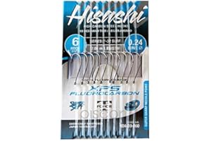 Lenza Montata Trabucco HISASHI Surfcasting – Amo F-32 SURF Forgiato Black Nickel con Occhiello – XPS 100% Fluorocarbon da 2 metri – Pesca a Fondo in Mare