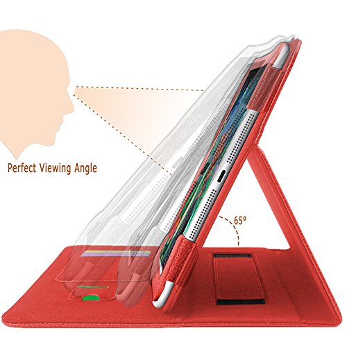 iPad Pro 12.9 Hülle (2015 Modell), COCASES iPad Slim Smartshell Cover Case Schutzhülle Tasche mit Auto Schlaf / Wach Funktion und Apple Pencil Hülle in einem für Apple iPad Pro 12.9 Zoll mit Stifthalter (Rot) - 4