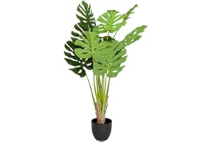 HJH Office Pianta Artificiale PHILO Filodendro Altezza 120 cm Verde 10 Foglie Albero Amico Camera Decorativa Pianta Artificiale, 871006