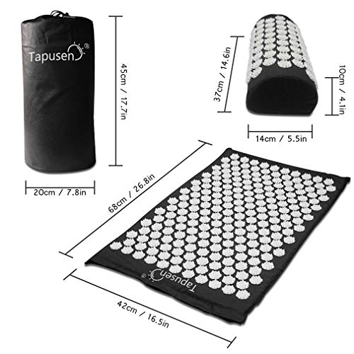 Tapusen Tapis d'acupuncture Lotus Massage Tapis de yoga Coussin de massage de remise en forme Tapis d'acupuncture Tapis de massage Tapis d'acupression et coussins (Noir) Tapusen Tapis d'acupuncture Lotus Massage Tapis de yoga Coussin de massage de remise en forme Tapis d'acupuncture Tapis de massage Tapis d'acupression et coussins (Noir)