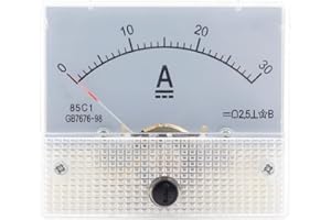 KIKAPA 1 Pièce DC Voltmètre Pointeur Tête 85C1-DC 30A Blanc ABS Ampèremètre Analogique Panneau Mètre