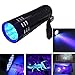 Produktbild UV-Handheld-Taschenlampe, 395 nm 9 LEDs UV-Schwarzlicht – leuchtet in die es dunkel wird für Camping Angeln Wandern emergencies-locates unsichtbar zu finden Flecken auf Teppich, Teppiche oder Möbel