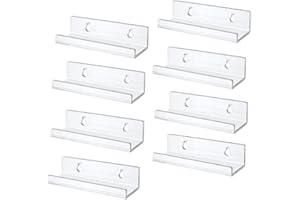 Gokoti Paquete de 8 Estantes de Pared para Transparente, Soporte para Discos de AcríLico, Estante para