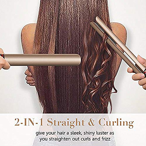 Hair Straighteners   Curling Tongs Tourmaline Ceramic Cylindrical 2 in 1 roll Straight Dual-purpose Electric Splint Fast Hair Styler   Dual Voltage and Safety Lock