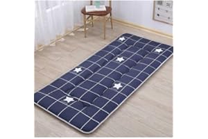 Morbuy Materasso Futon Singolo Arrotolabile con Cuscino in Tatami Futon,Materasso Pieghevole Materasso da Terra Tatami Giapponese per Dormire Morbido e Traspirante (70 * 170cm,Stelle della griglia)