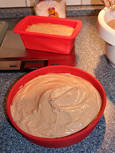 Kastenform und Tortenform Set Silikon: Kleine Brotbackform & runde Kuchenform in Rot, idealer Mini-Tortenboden ♥ Verilicious - 6