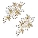 Remedios Light Gold Leaves Pearl Wedding Hair Clip Hair Accessory