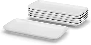 Miicol Ceramic Rectangle Serving Platters, 9”(23 x 12cm), Set of 6 ...