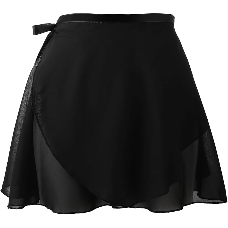 Zffriction Jupe Ballet Mousseline | Longueur 63cm | Ceinture Cravate Ajustable | Danse Déguisement